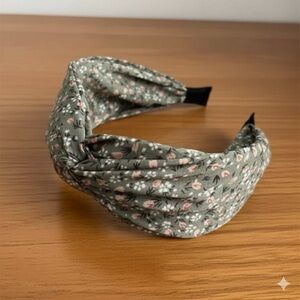 Sage Green & Pink Floral Headband